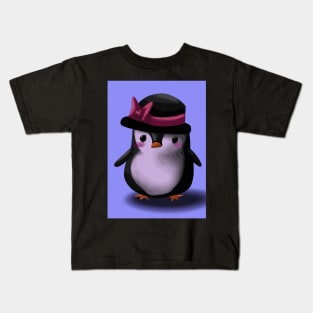 Penguin with Cute Pink Hat Kids T-Shirt